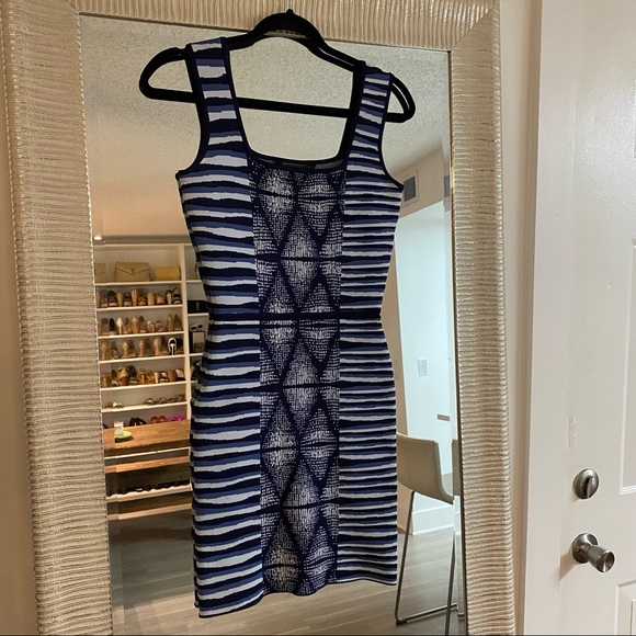 BCBG MaxAzria Blue Knit Mini Dress size XS - Picture 6 of 11